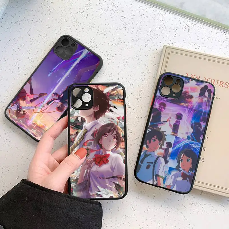 

Japanese anime your name Phone Case Matte Transparent for iPhone 7 8 11 12 s mini pro X XS XR MAX Plus mobile bags