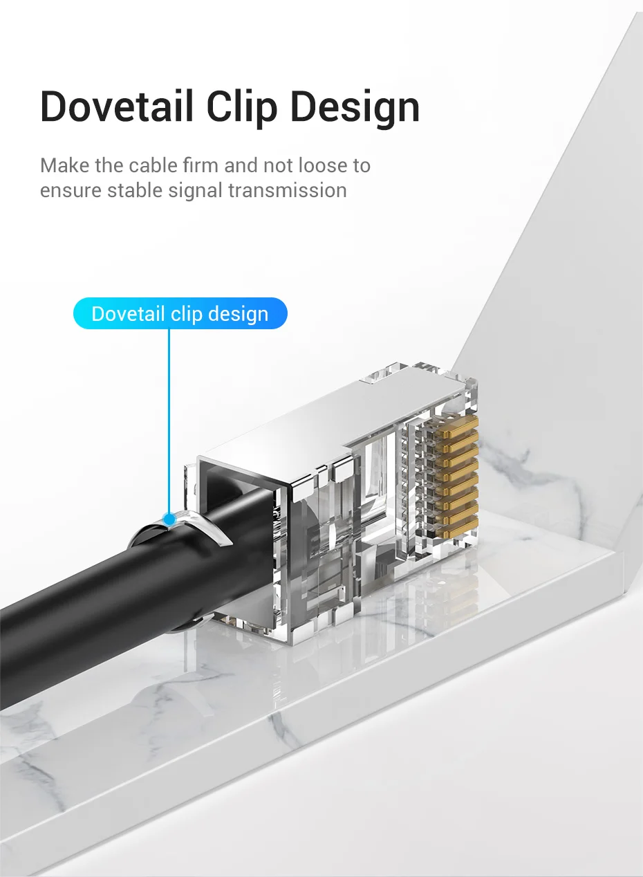 usb c data cable Vention Cat7 RJ45 Connector Cat7/6/5e STP 8P8C Modular Ethernet Cable Head Plug Gold-plated for Network RJ 45 Crimper Connectors usb to hdmi cable