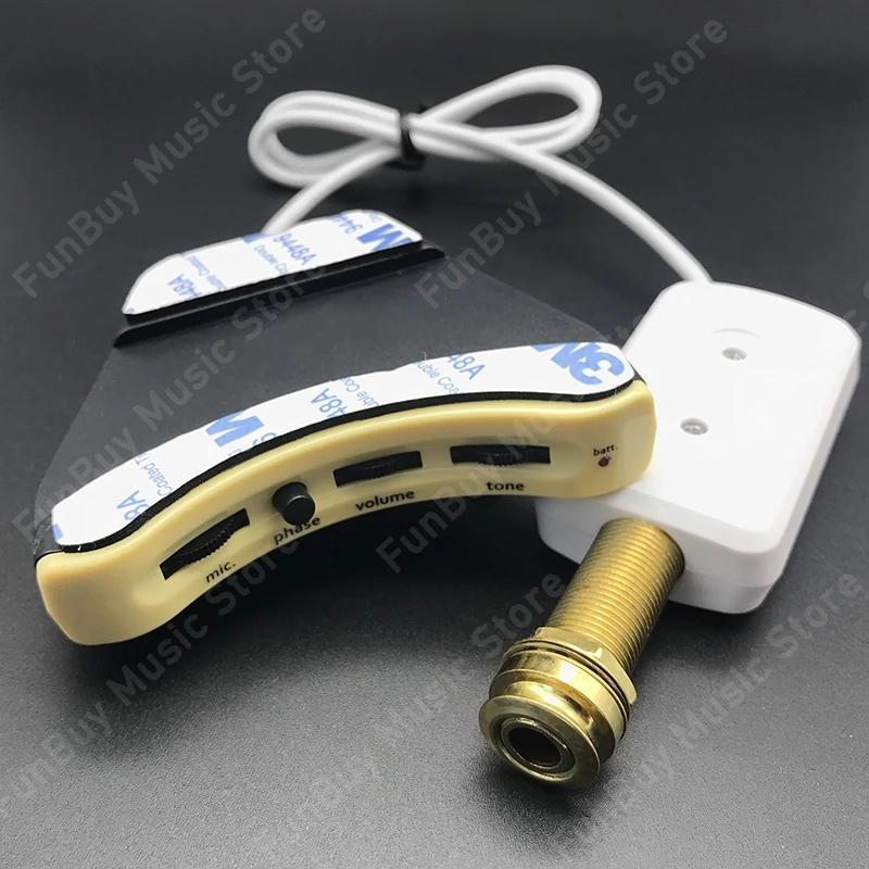 Звукосниматель звуковой акустической гитары Белый звукосниматель с серебряным