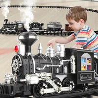 new childrens rc train railway toys simulation of electric track programming classical steam christmas train children toys gift