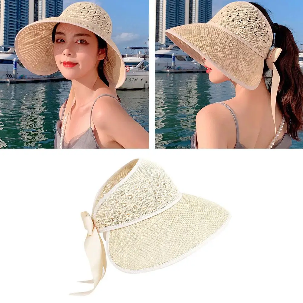 

Summer Fashion Female Sun Hat Foldable Fashion Straw Bowknot Brim Big Classic Sun Casual Beach Hat Womens Protection Cap