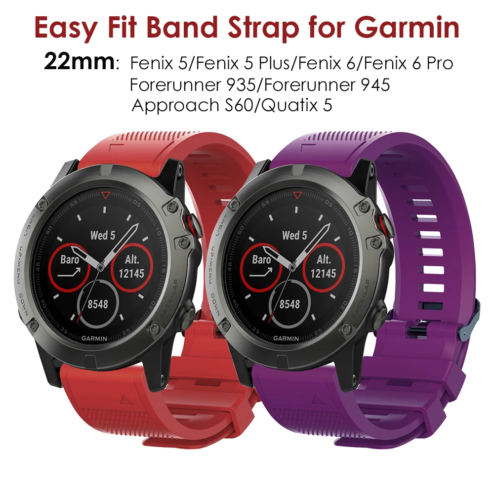 

Ремешок Fenix 5 Band 22 мм силиконовый для наручных часов Garmin Fenix 5 Plus/ Fenix 6 Pro/ Forerunner 935/touchs60/Quatix 5