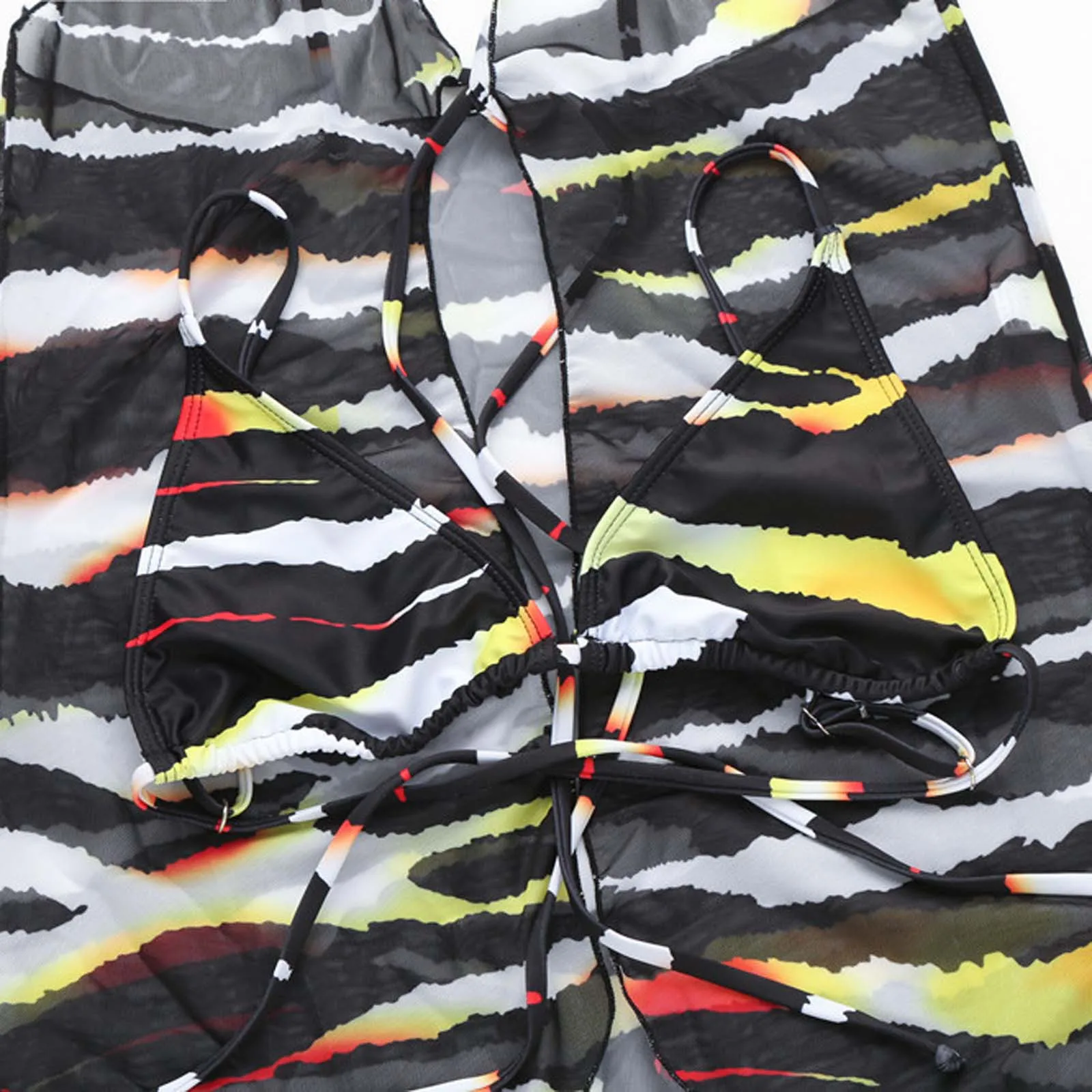 

Hot Sale Women's Fashion Bikini Brazilian Comfortable Solid Color Bikini Sexy Yarn Three Piece Swimsuit Summer Dress 2020