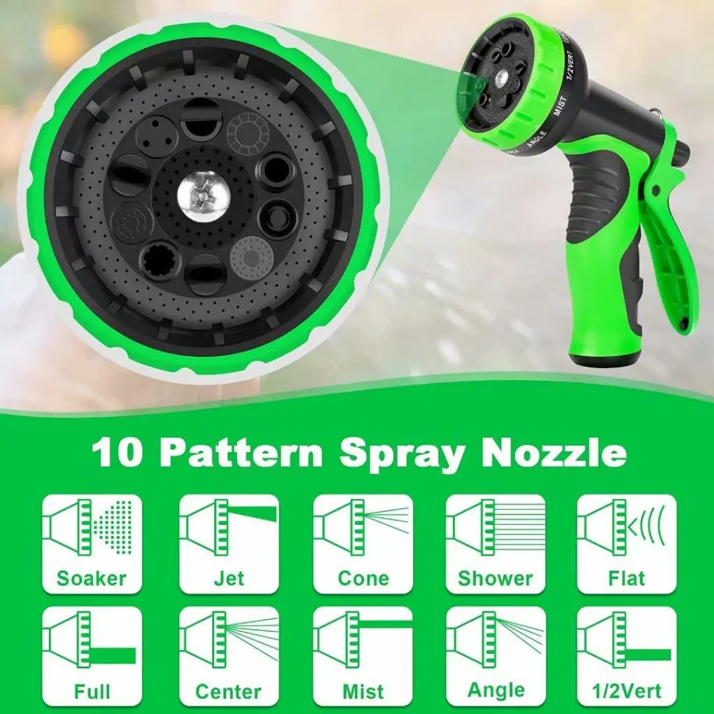 

Garden Hose Reel Irrigation Water Hose Watering Flexible Expandable Drip Tape Spray Nozzle Gun 10 Patterns For Car Wash Plant