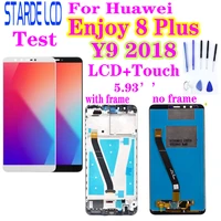 for huawei y9 2018 lcd display for enjoy 8 plus fla l22 lx2 lx1 lx3 touch screen 5 93 inch digitizer assembly with free tools