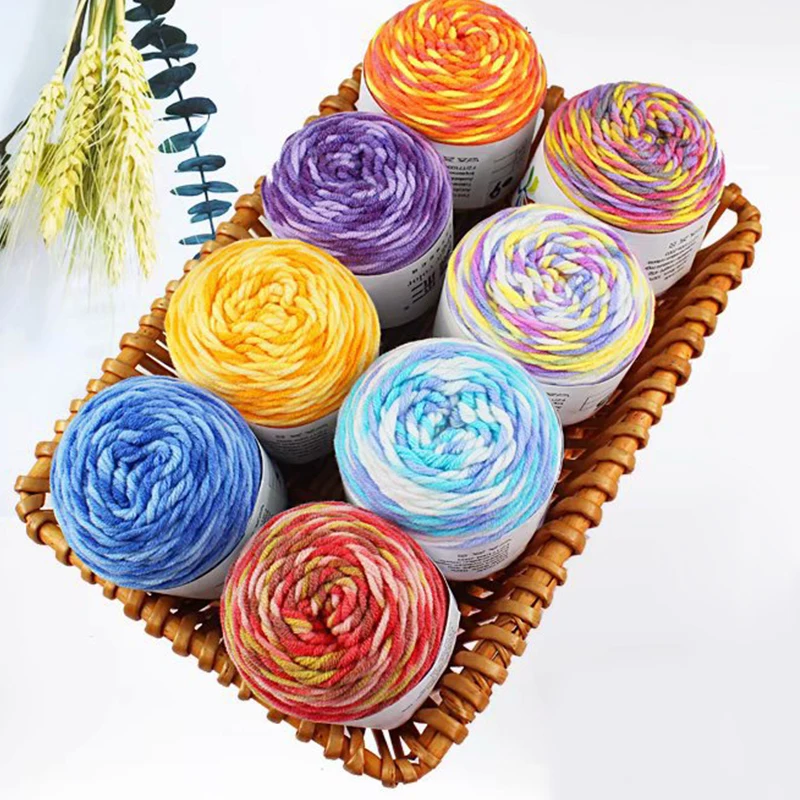 50g/Ball Woolen Yarn Colored Rainbow Cotton Handmade Crochet Diy Sweater Scarf Coat Shawl Hand-Knitted Winter Cashmere - купить по
