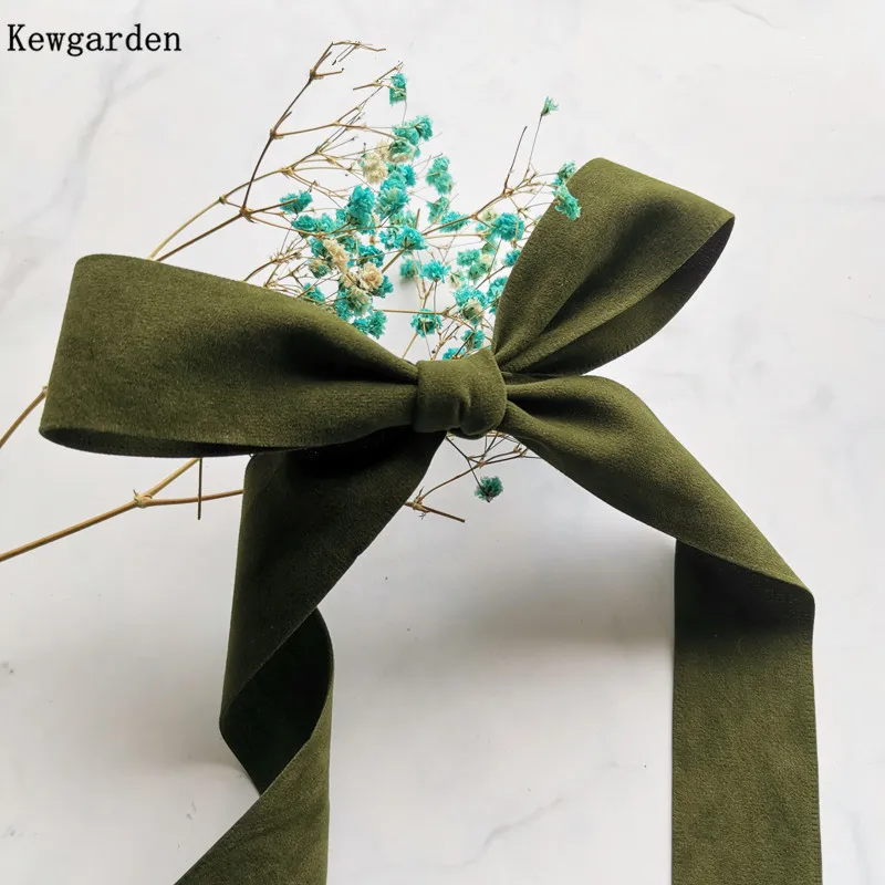 

Kewgarden Suede Ribbon 1" 1-1/2" 5/8" 16 25 38mm DIY Bow Sewing Accessories Handmade Tape Packing Riband Webbing 10 Yards