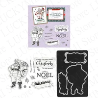 santa claus metal cutting dies and clear stamps stencils for diy craft making greeting card decoration scrapbooking new arrival