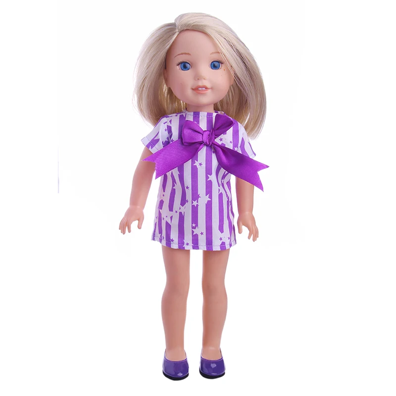 1 Series Of Purple Doll Clothes Cute Everyday Style For 14.5 Inch Wellie Wisher &amp 32-34 Cm Paola Reina Accessories Dress | Игрушки и