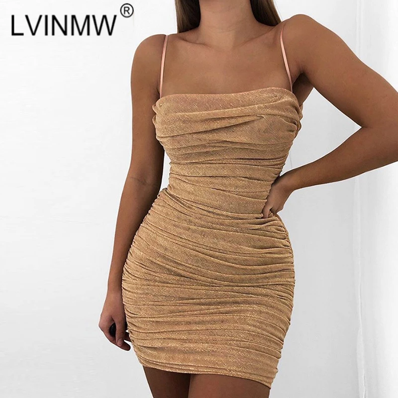 LVINMW сексуальное облегающее мини-платье на бретельках для вечеринки 2020 весеннее