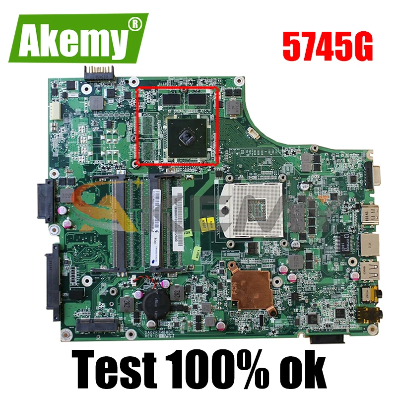 

Материнская плата AKEMY для ноутбука Acer aspire 5745 5745G, 2 слота ОЗУ, материнская плата HM55 MBPTX06001 DA0ZR7MB8D0 DA0ZR7MB8F0