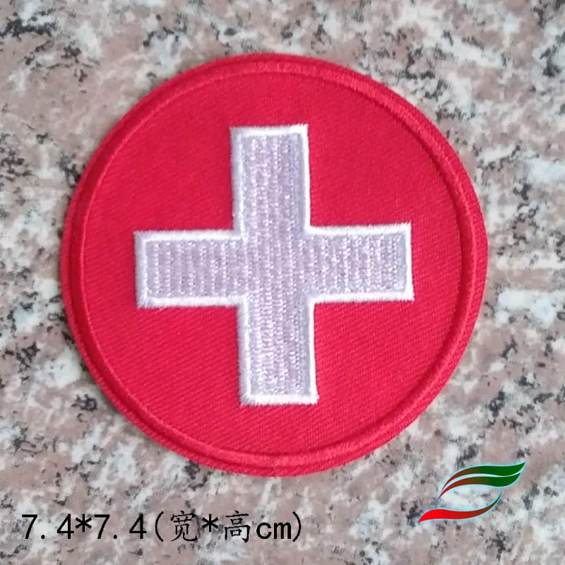 Adhesive cloth stickers A533 white cross flag cross sign clothes patch stickers medical clothing logo decals