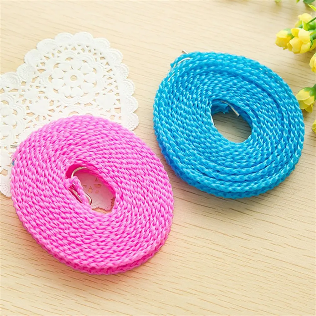 Non-slip Drying Clothes Hanger Rope Windproof Nylon Clothesline Washing Line With Metal Hook Laundry | Дом и сад
