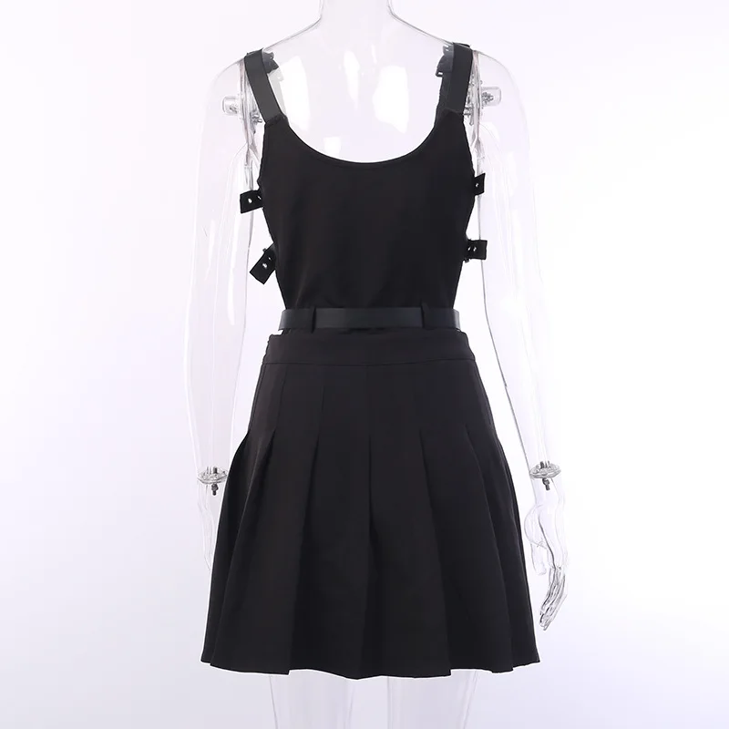 Готический чулок мини платье Для женщин сезон лето модные ботинки на молнии со