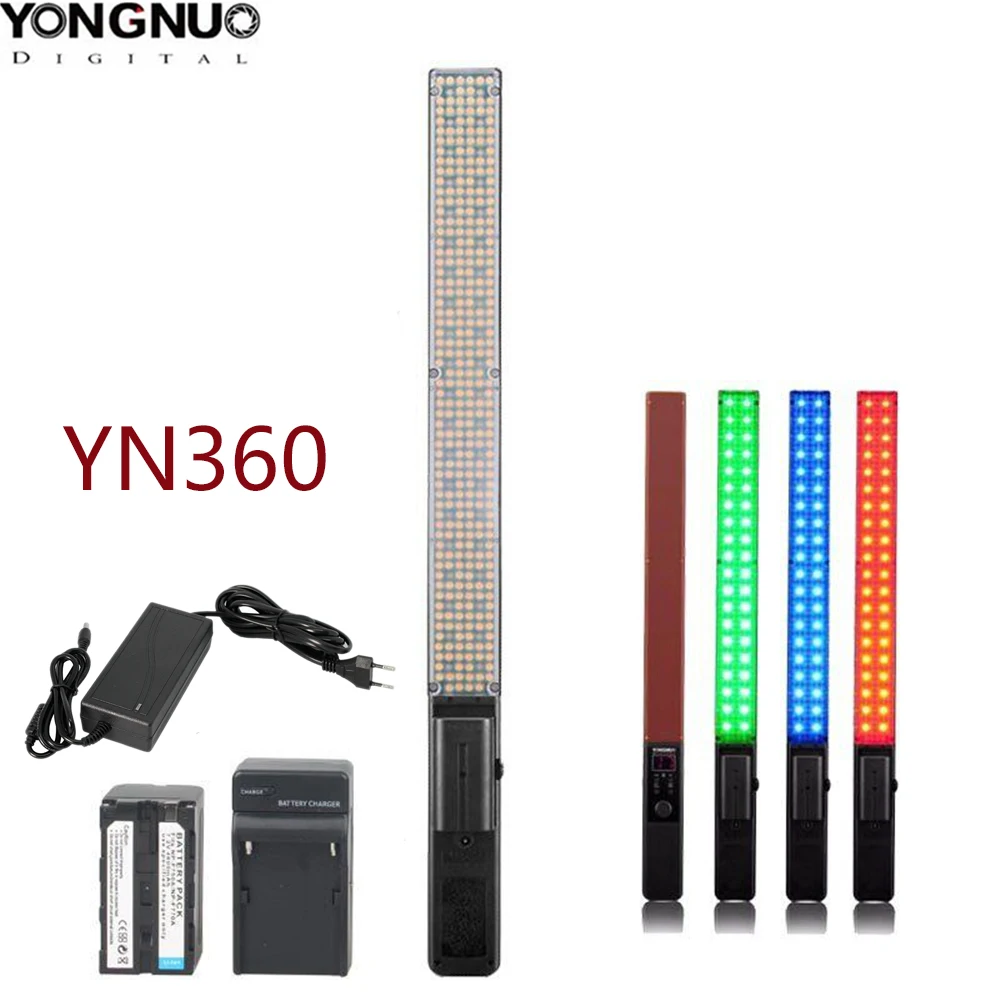 Yongnuo YN360 светодиодный светильник для видеосъемки ручной светодиодный студийный светильник ing двухцветный 3200k до 5500k RGB цветовая температура