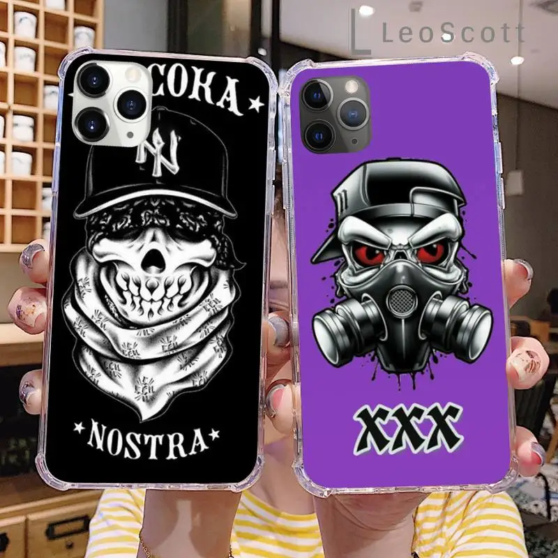 

rock skull Skeleton Gangster Phone Cases For iphone 12 5 5s 5c se 6 6s 7 8 plus x xs xr 11 pro max capa shell Funda cover
