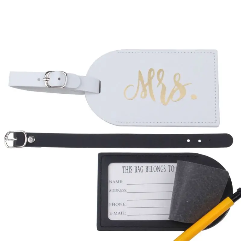 

Mr Mrs Leather Passport Case Holder with Luggage Tags Travel ID Credit Card Protector for Women Couples