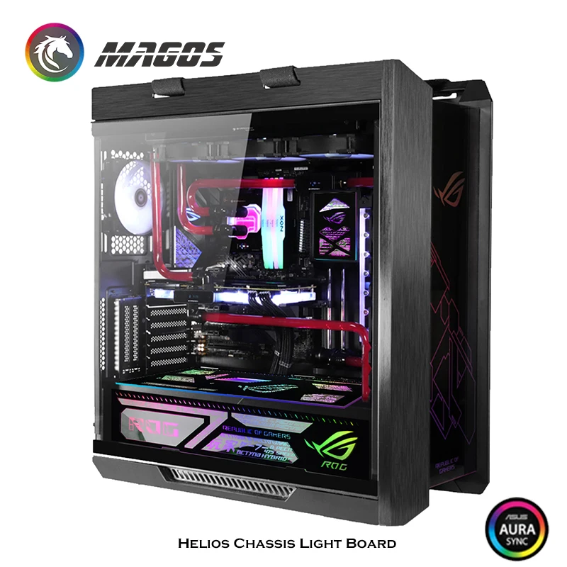 

MOD 4 In 1 PC Case Backplate Panel Light Board RGB For ASUS ROG Strix Helios Decoration,Water Cooling Customization 5V 3PIN