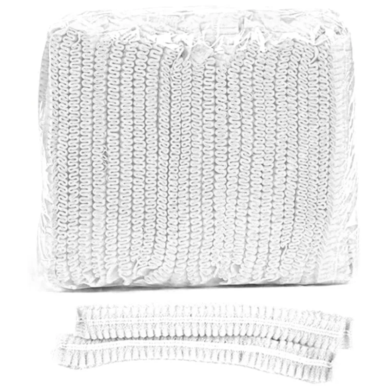 

50pcs Disposable PE Hair Hat Elastic Cap For Catering Food Kitchen Dining Living Room Shower Compression bar