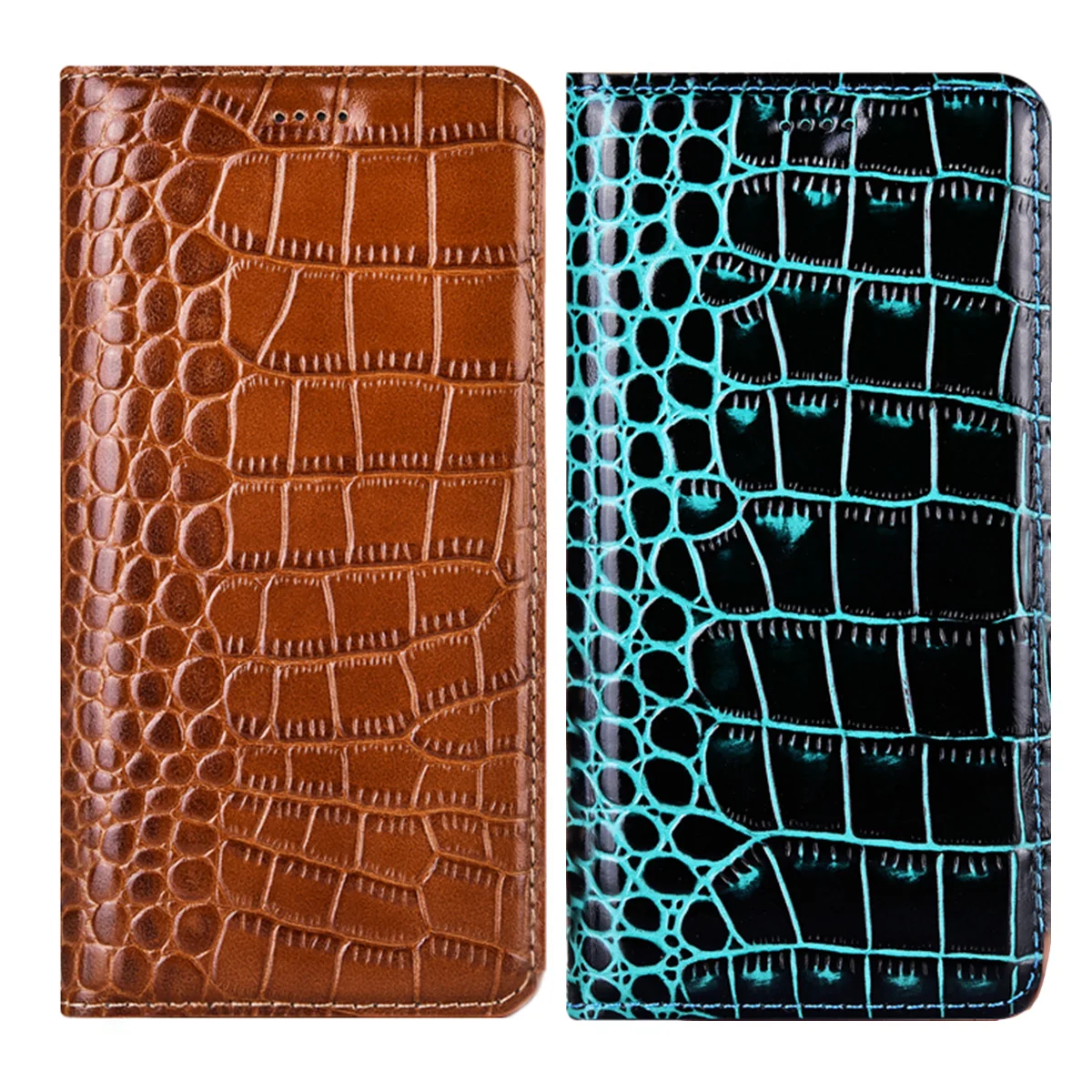 

Crocodile Genuine Leather Flip Phone Case For OPPO A53 A73 A93 A94 Realme 6 7 8 Pro Cover Case For Realme 7 5G 6S 6i 7i C21 C25