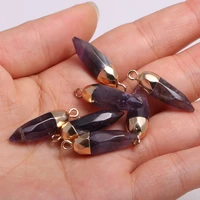 natural stone amethysts pendants reiki heal amethysts high quality charms for jewelry making girls necklace earring crafts