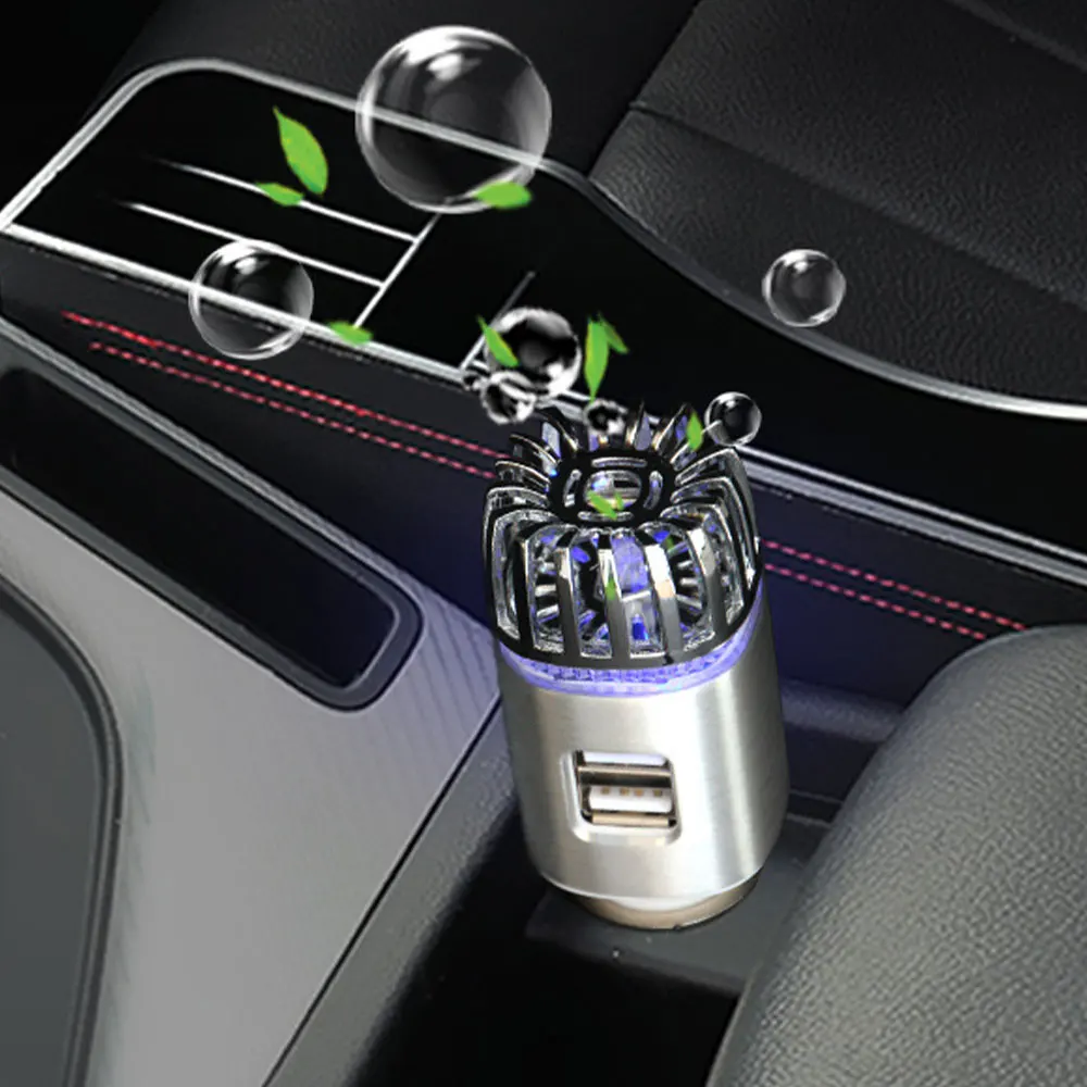 Автомобильный очиститель воздуха 2 в 1 ионизатор с двойным USB разъемом генератор