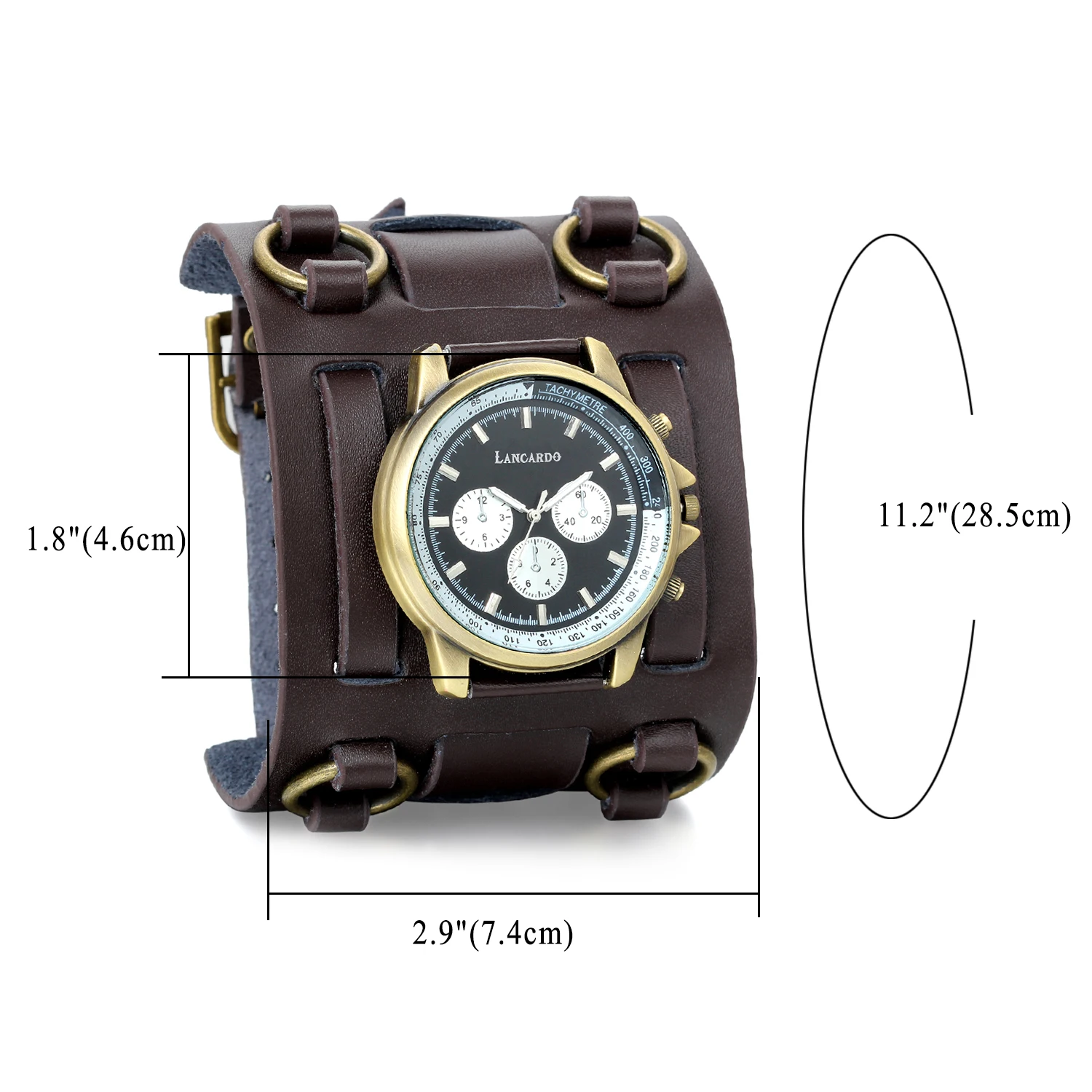 LANCARDO мужские часы панк ретро ТАХИМЕТР с широким ремешком часы мужские Reloj часы кожаный браслет кварцевые военные мужские наручные часы