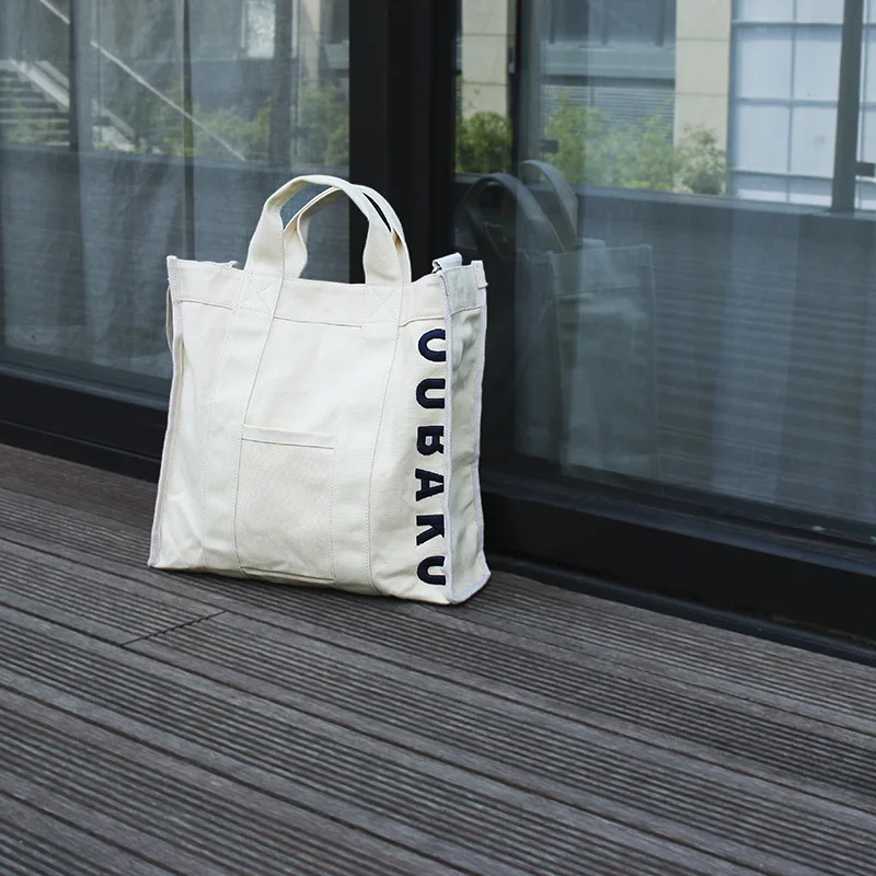 

Японская сумка-мессенджер на одно плечо, повседневная универсальная парусиновая сумка большой емкости с вышитыми буквами, трендовая