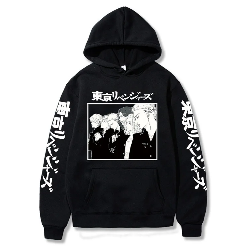 

Толстовка с капюшоном для мужчин и женщин, флисовый свитшот с принтом Токио, Revengers, Токийский манга, хип-хоп стиль, с капюшоном, в стиле аниме