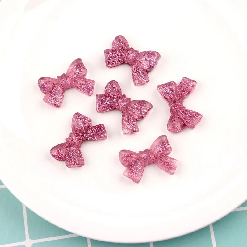 

20Pcs Glitter Bow-tie Resin Crafts Embellishments Flatback Cabochon DIY Phone Case Decoration Headwear Scrapbooking Accessories