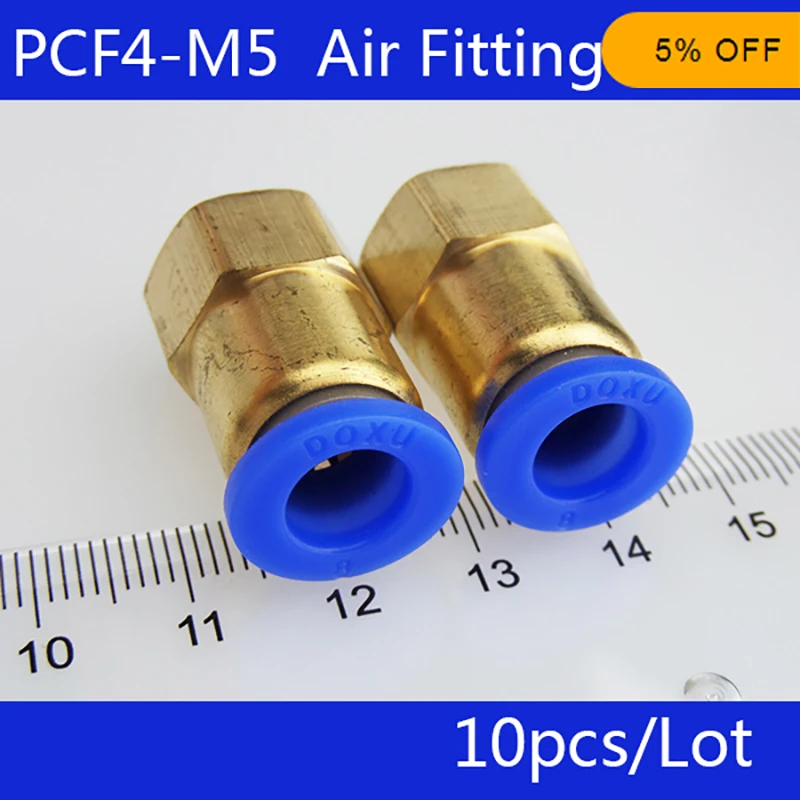 Высококачественные пневматические разъемы BSPT 10 шт. 4 мм на M5 Прямые фитинги одним