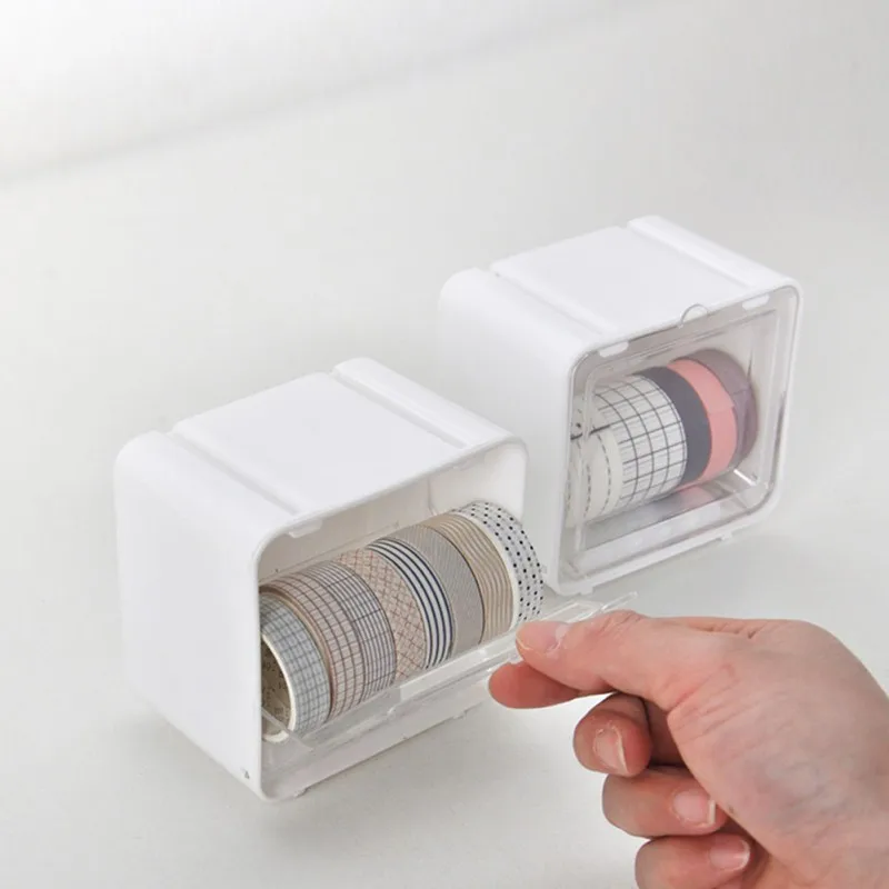 

Masking Tape Storage Box Simple Tape Dispenser Desktop Organizer School Office Stationery Tape Holder Supplies