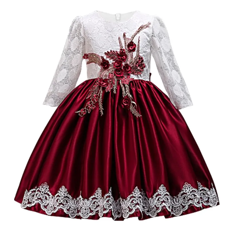

Lace Flower Girls Dresses for Wedding Party Elegent Baby Girls Princess Tutu Dress Winter Children New Year Christmas Vestidos