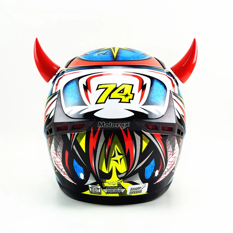 

1PCS Car Motorcycle Helmet Devil Horn Motocross Full Face Off Road Helmet Decoration Car Accessorie Headwear Sucker Auto Styling