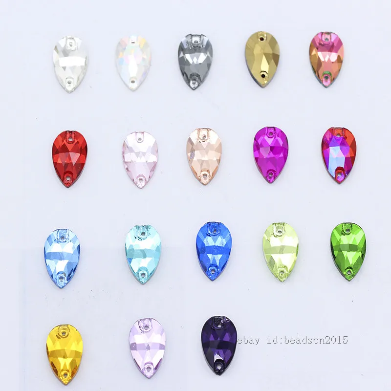 randomly mix colors 28p 11x18 мм, цветные стразы в форме капли, кристаллы, стеклянные камни, Пришивные серебряные стразы с плоской задней частью, драгоценные камни, 2 отверстия, бусины на пуговицах для свадебного платья - Цвет: randomly mix colors