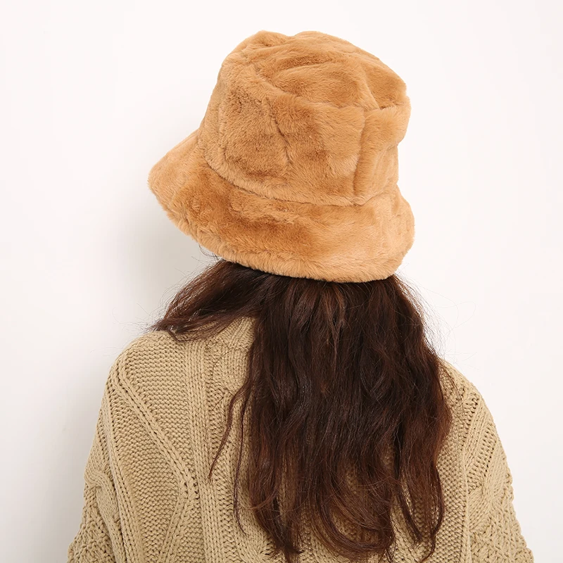 

[EAM] Women Soft Keep Warm Camel Fishermen Hat New Round Dome Temperament Fashion Tide All-match Autumn Winter 2021 YA60004