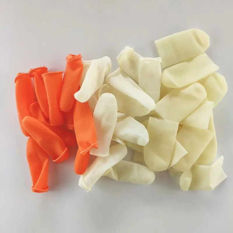 

100pcs Disposable Finger Protector Gloves Cover Latex DIY Craft Finger Caps Kitchen Household Fingertip Labor Rubber Finger Cots
