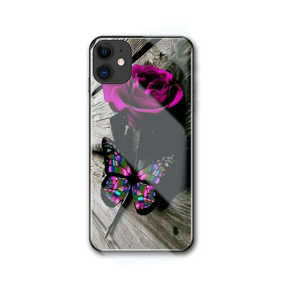 Finder Case Rose Unicorn Abstract Flames стеклянный чехол для iPhone 6 6S 7 8 Plus X XR XS MAX 13 12 11 pro max |