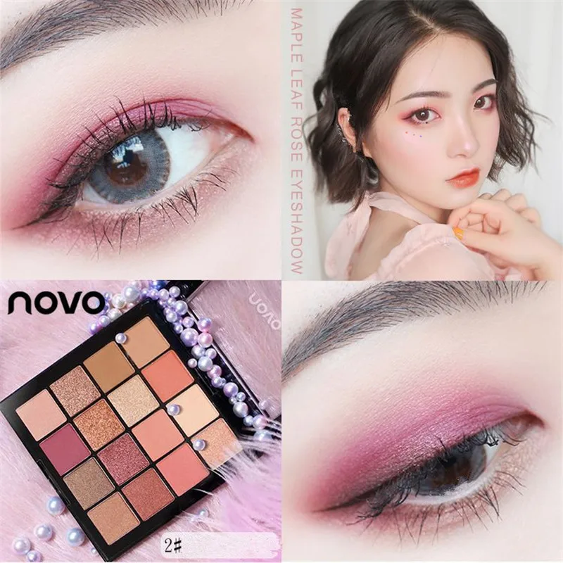 NOVO 16 цветов Lazy Eye Shadow Disk телесный макияж для начинающих девушек тени для век Палитра