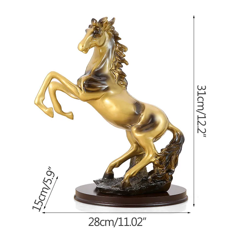 

European Running Horse Statue Resin Sculpture Home Decoration Accessories Modern Cabinet Decorative Ornament Room Decor