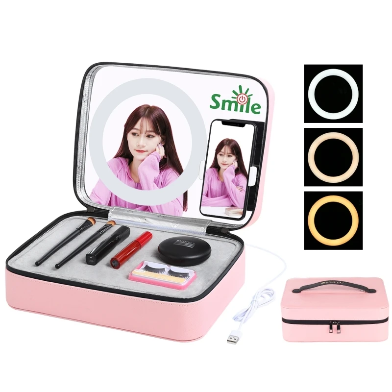 

LED Ring Light Photography Lighting Selfie Lamp USB Dimmable Portable cosmetic case For Youtube Makeup Video Live Photo Studio