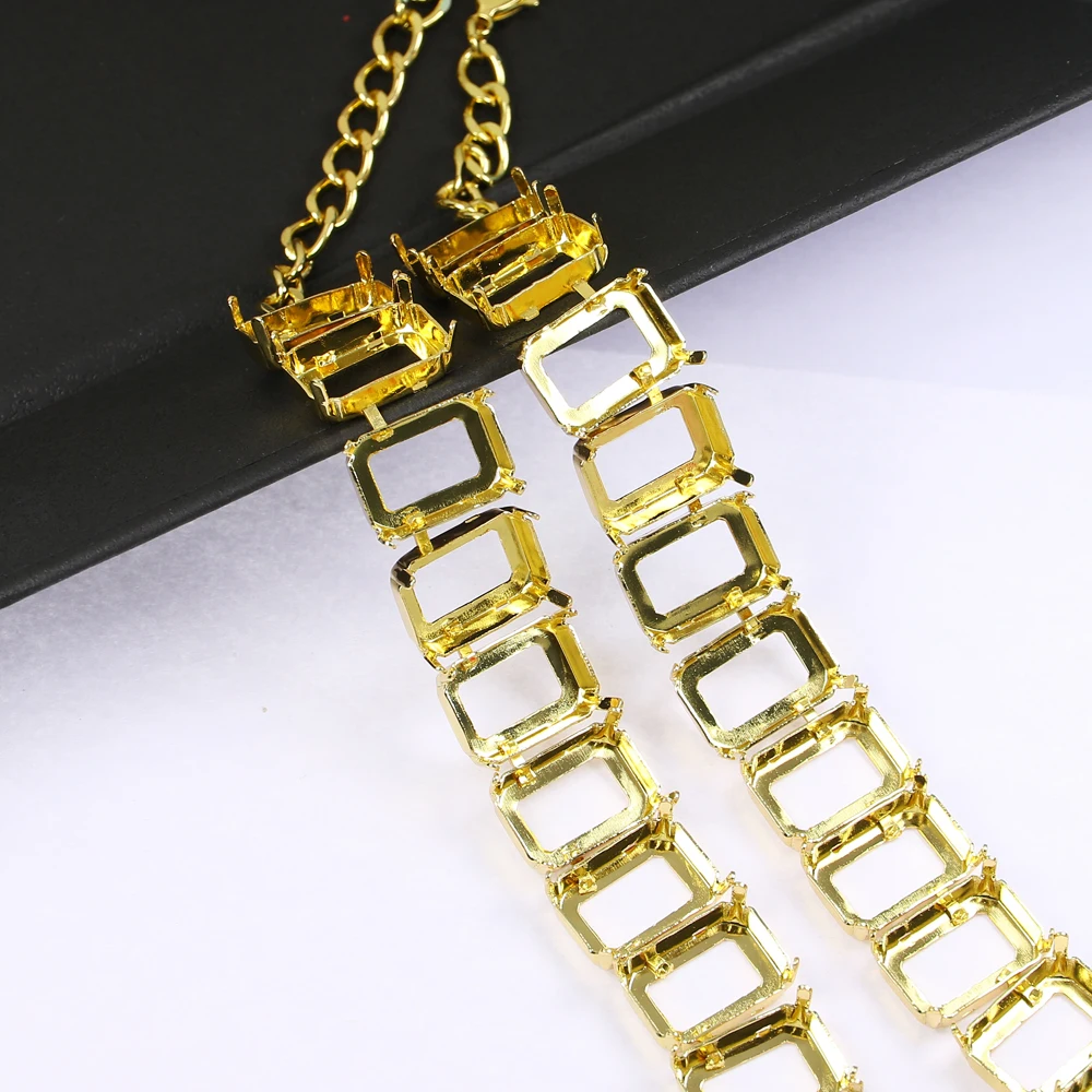 JUNJIAO 13*18 10*14 Стразы с кристаллами восьмиугольный Овальный DIY ожерелье для женщин