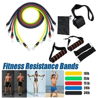 workout 11pcsset pull rope fitness yoga rubber loop tube latex tubes exercises resistance bands excerciser body training