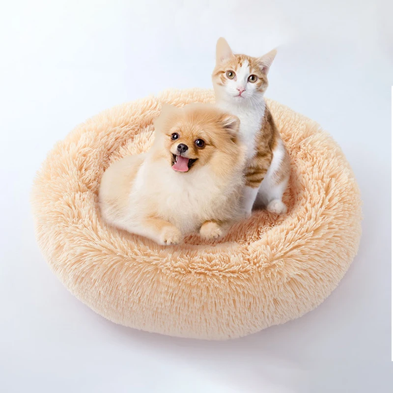 Warm Fleece Cat Dog Beds Mats Round Pet Sofa Kennel Washable Breathable for Dogs House Small Medium Mat Bed | Дом и сад