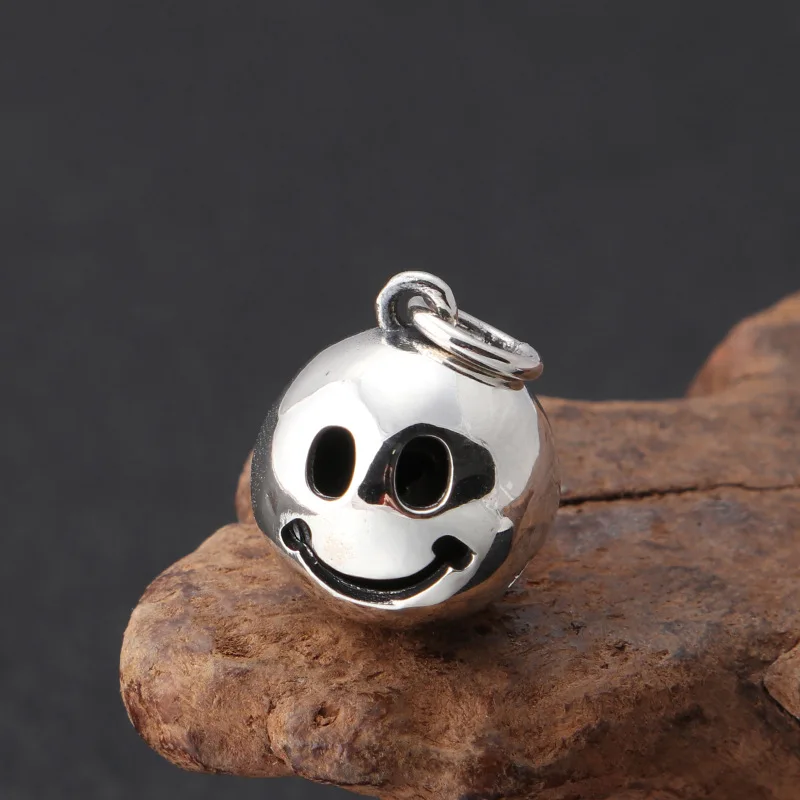 Мужской и женский кулон из серебра 100% пробы с изображением смайлика|Подвески| |