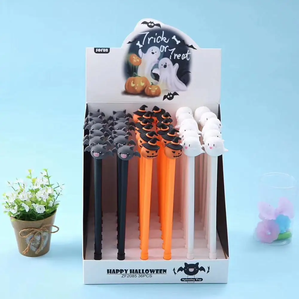 

36Pcs/lot Halloween Devil Style Pumpkin Rotating Head Gel Ink Pen Promotional Gift Stationery School Office Supply Kawaii Pen