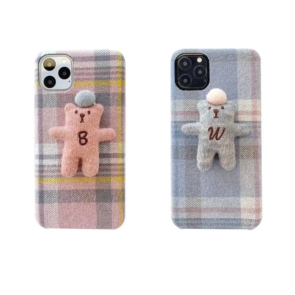 ORYKSZ 3D Ткань текстуры медведь чехол для телефона iphone 11 11Pro Max XR X Xs 7 8 6 6s plus ультра