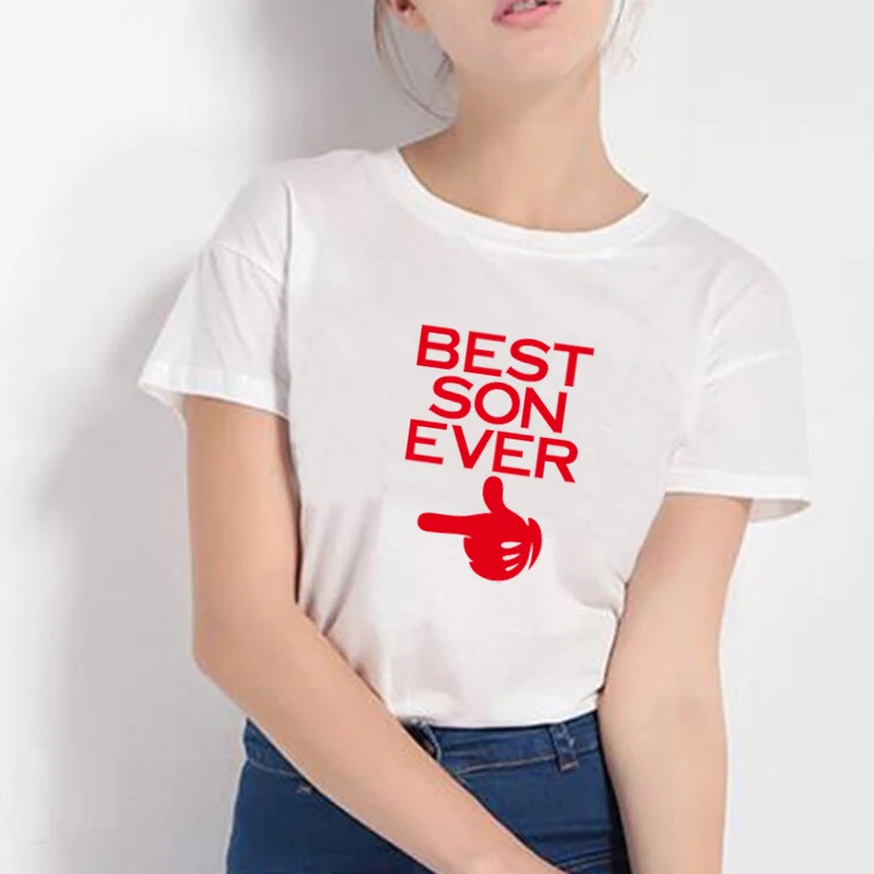 Футболка для мамы ребенка сына лучшая хлопковая семейная одежда и комбинезон