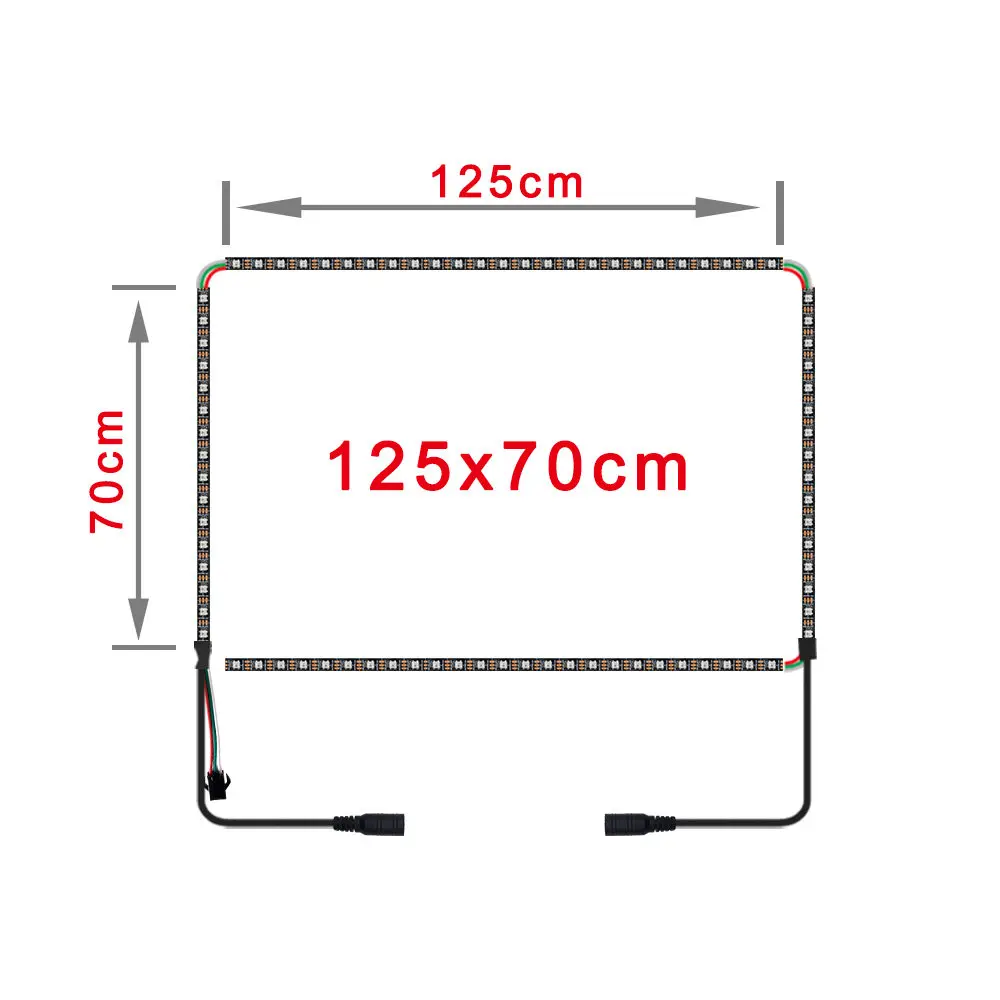 125cm x 70cm 4K Ambilight LED TV Backlights kit LED TV Ambilight effect for TV HDMI sources Dynamic ambient light RGB color for 40"-80" TV - Испускаемый цвет: 125cm x 70cm