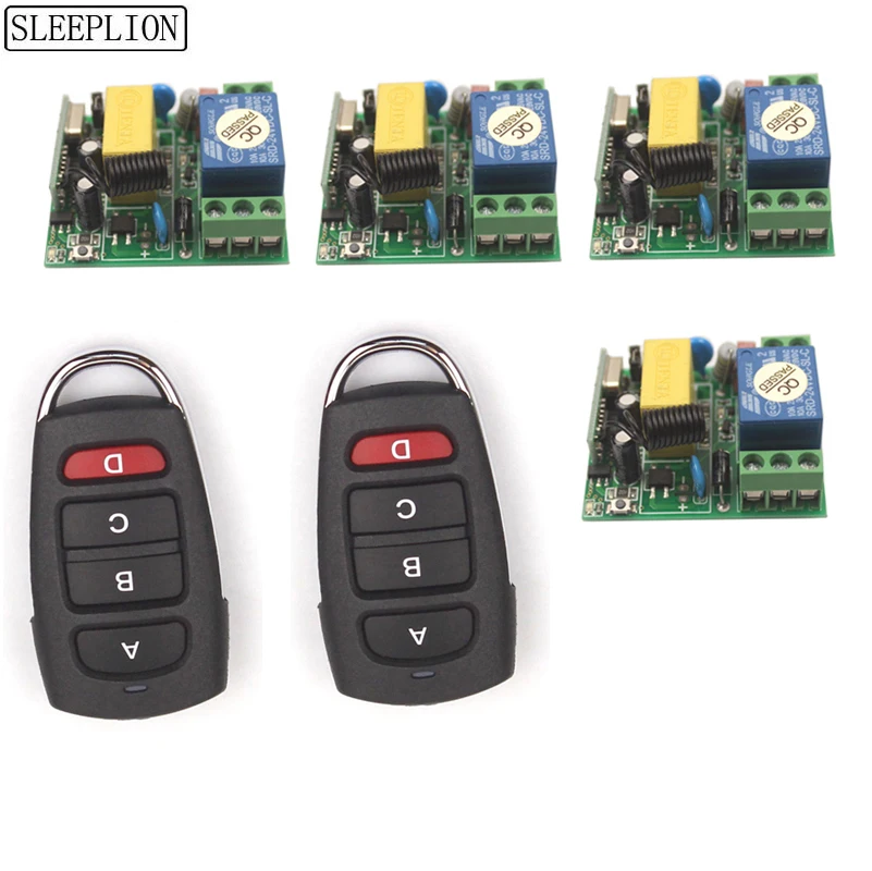 

Sleeplion 110V 220V 10A Relay Wireless Switch Controller Remote Light Switch System Receiver Transmitter Remote Controller
